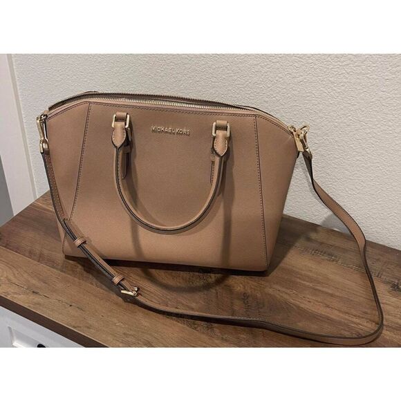 Nice MICHAEL KORS CIARA Large Top Zip Saffiano Satchel Handbag Purse - Picture 4 of 6